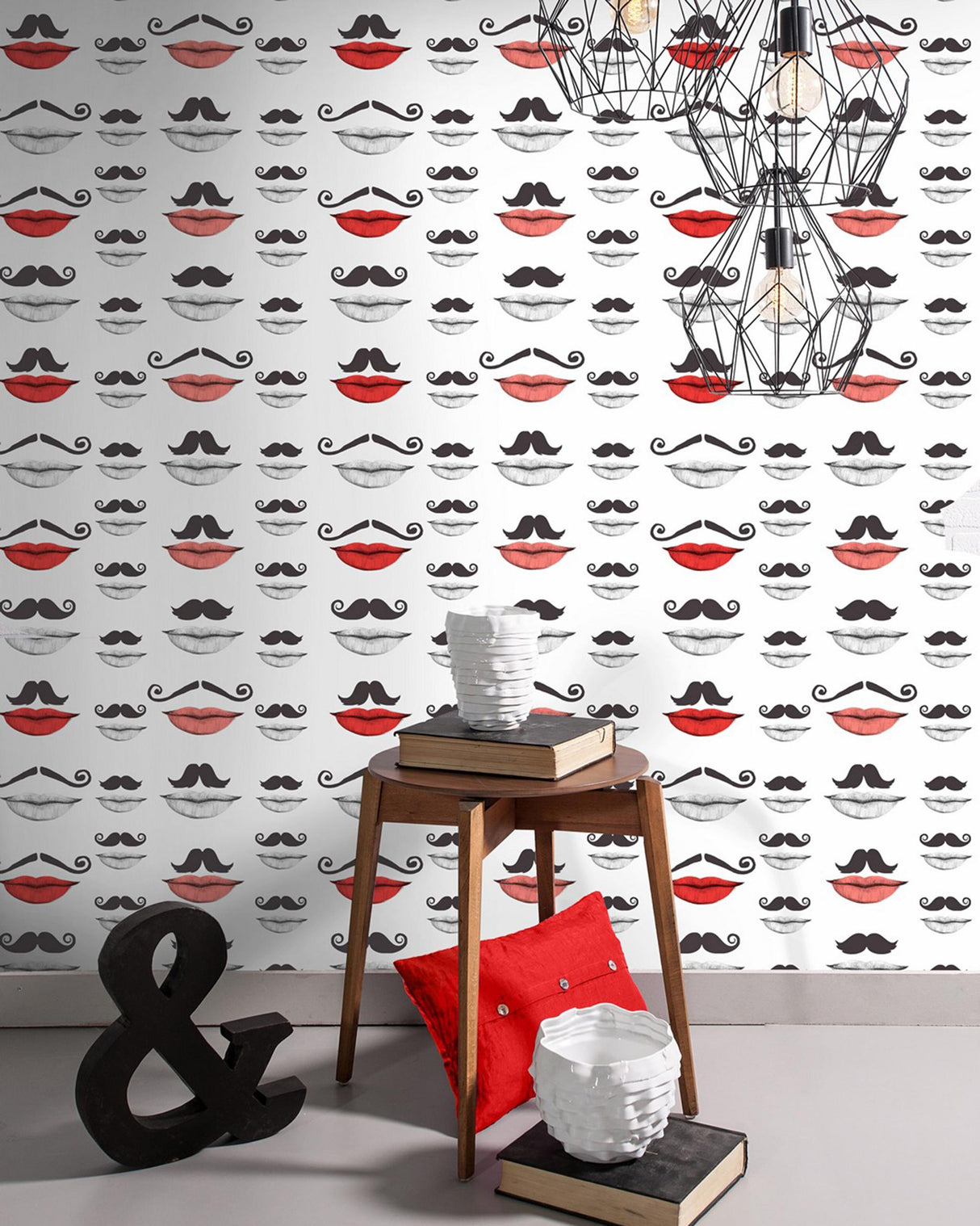 MindTheGap MOUSTACHE AND LIPS CONTEMPORARY Wallpaper
