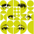 MindTheGap EYES AND CIRCLES LIME CONTEMPORARY Wallpaper