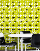 MindTheGap EYES AND CIRCLES LIME CONTEMPORARY Wallpaper