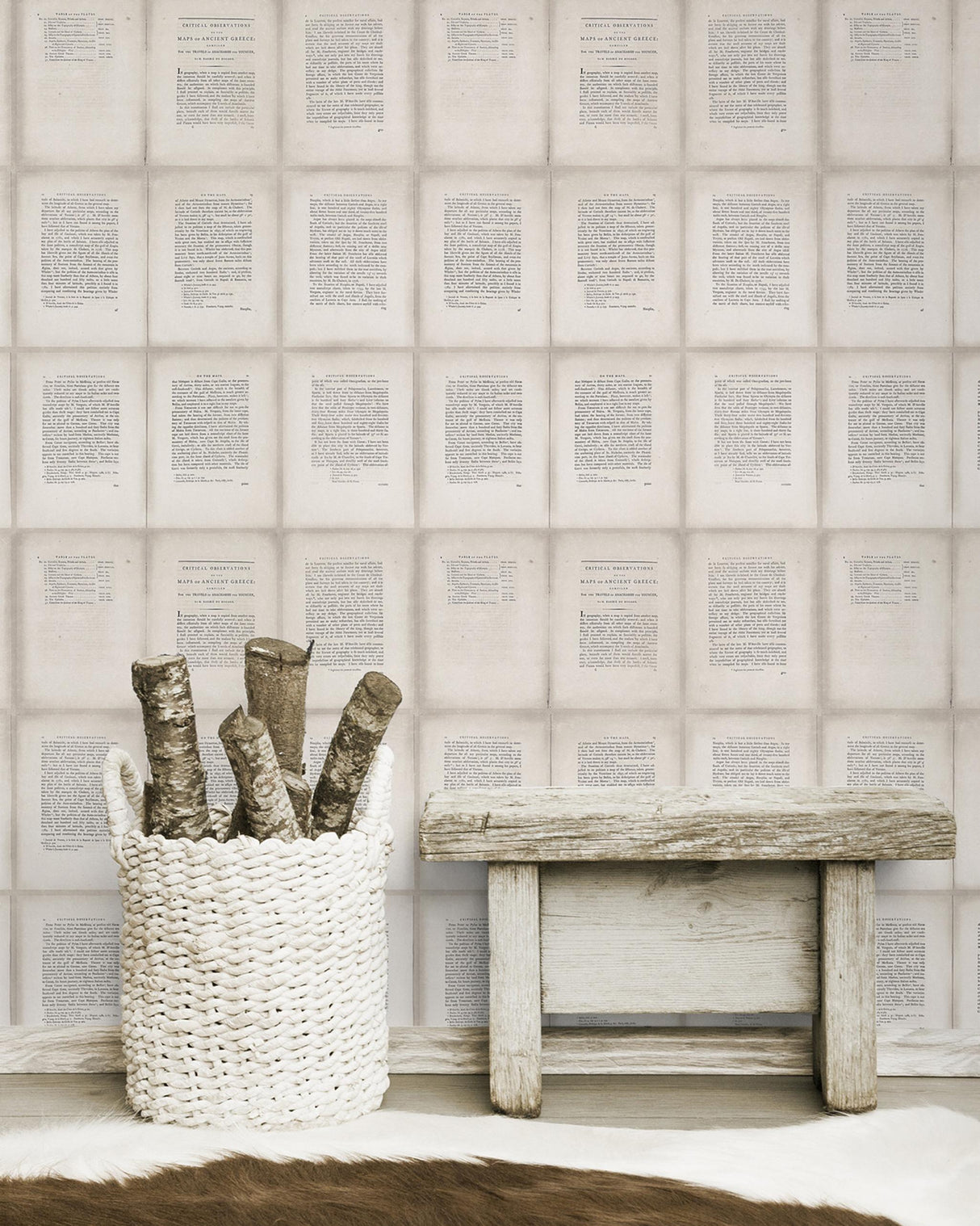 MindTheGap INSIDE BOOK TAUPE VINTAGE Wallpaper