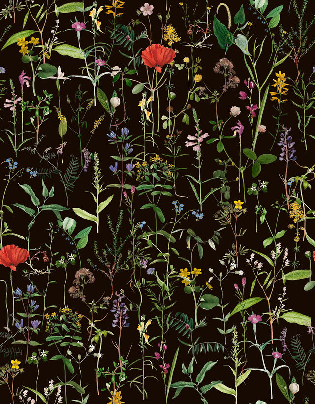 MindTheGap AQUAFLEUR ANTHRACITE The Florist Wallpaper