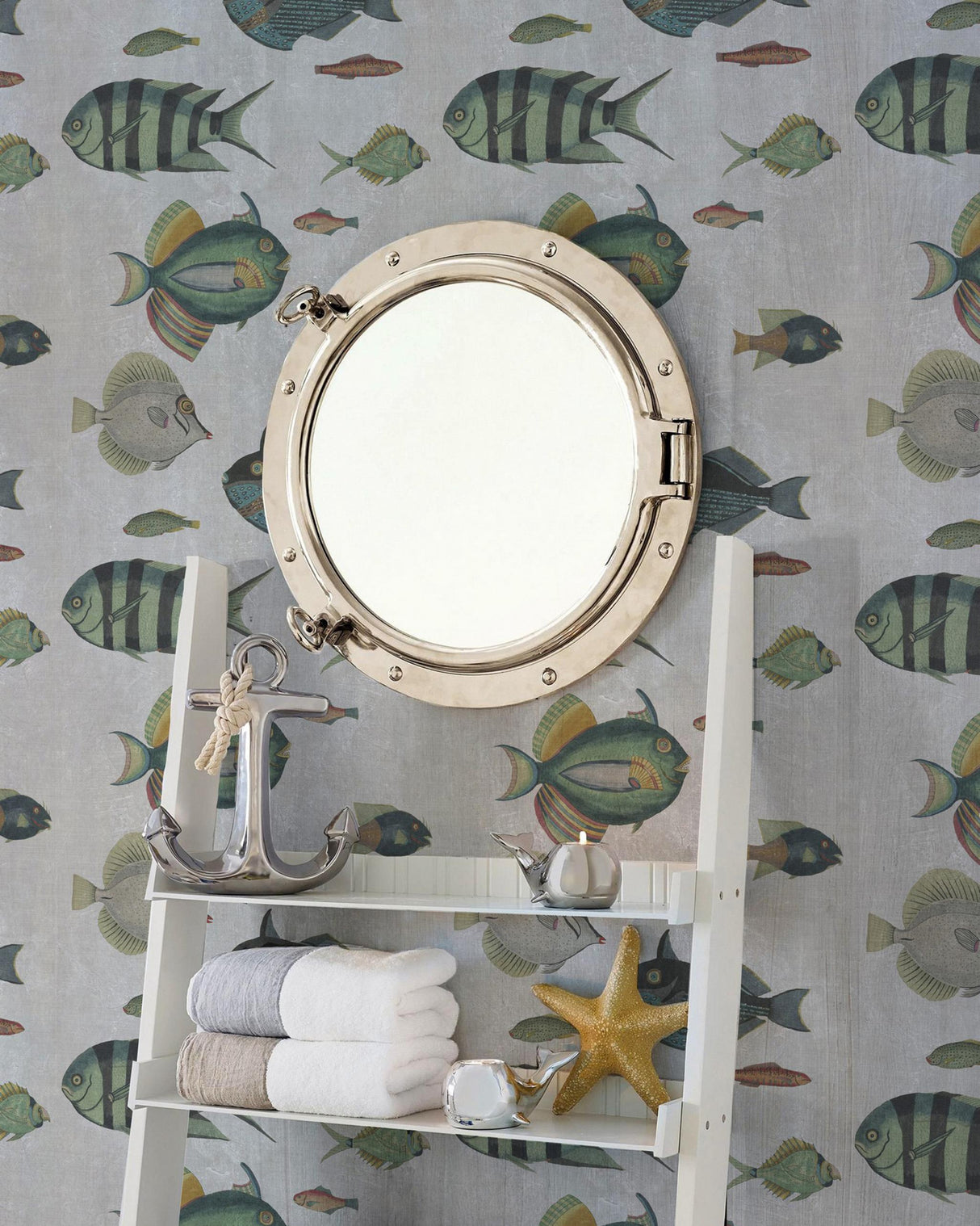 MindTheGap POISSONS GREY Mediterraneo Wallpaper