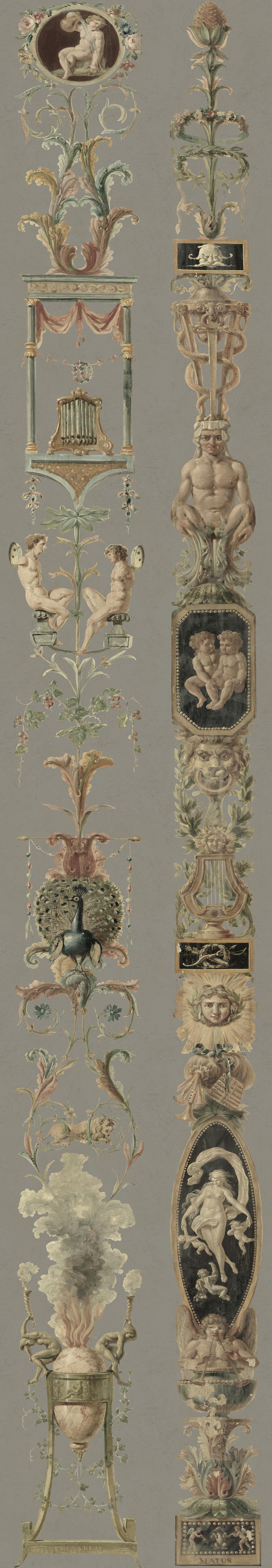 MindTheGap PILASTERS GREY The World of Antiquity Wallpaper