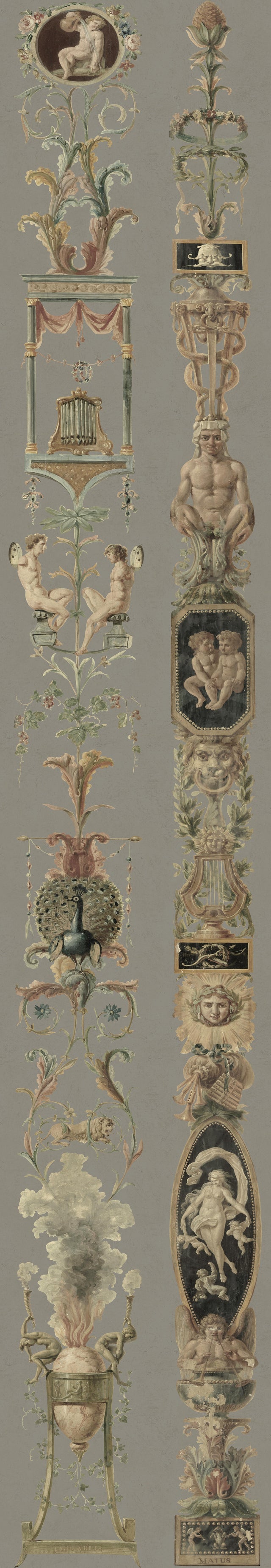 MindTheGap PILASTERS GREY The World of Antiquity Wallpaper