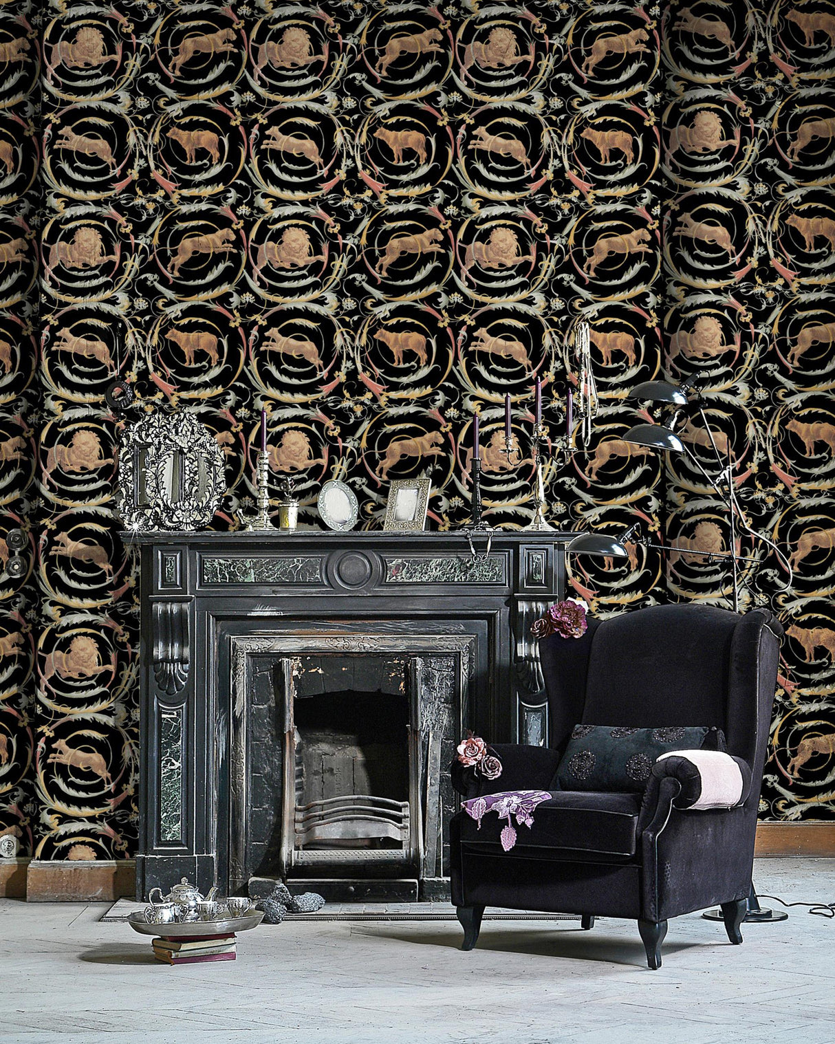 MindTheGap FRESCE ANTHRACITE The World of Antiquity Wallpaper