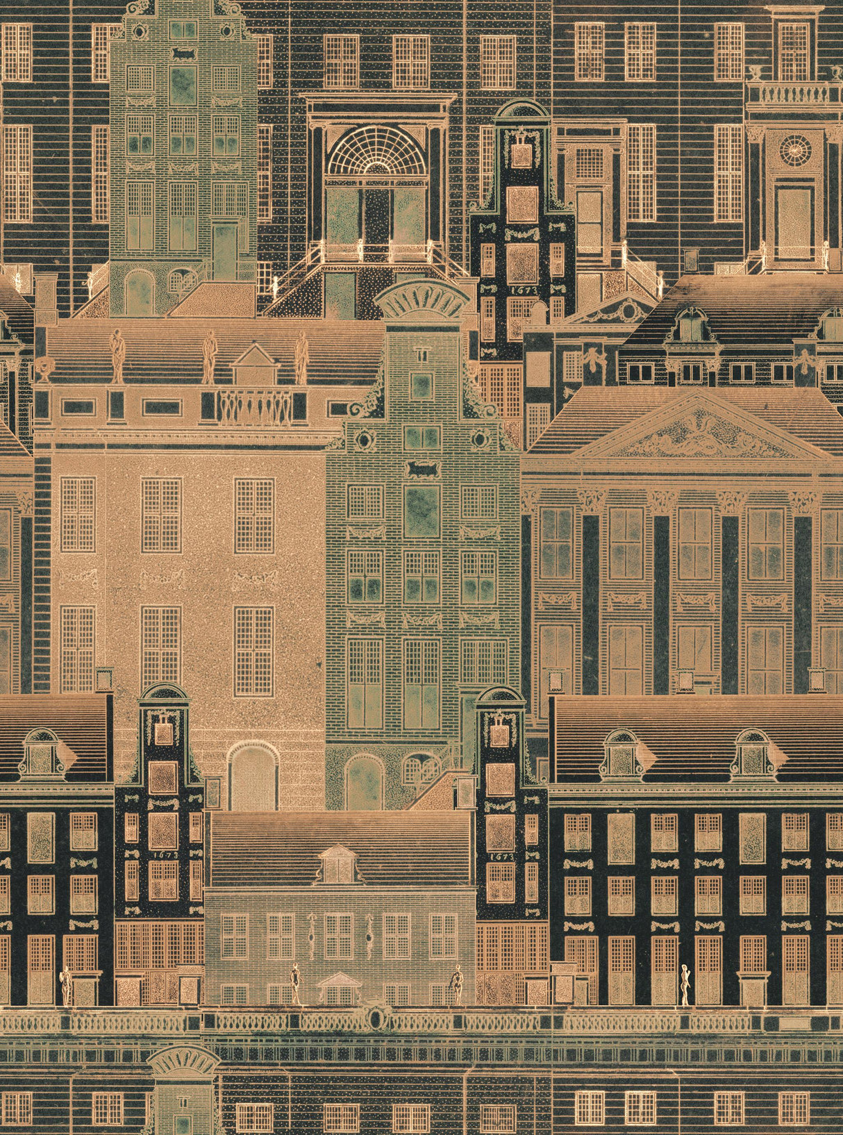 MindTheGap AMSTERDAM ORANGE Histoire de L'architecture Wallpaper
