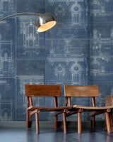 MindTheGap GARNIER BLUE Histoire de L'architecture Wallpaper