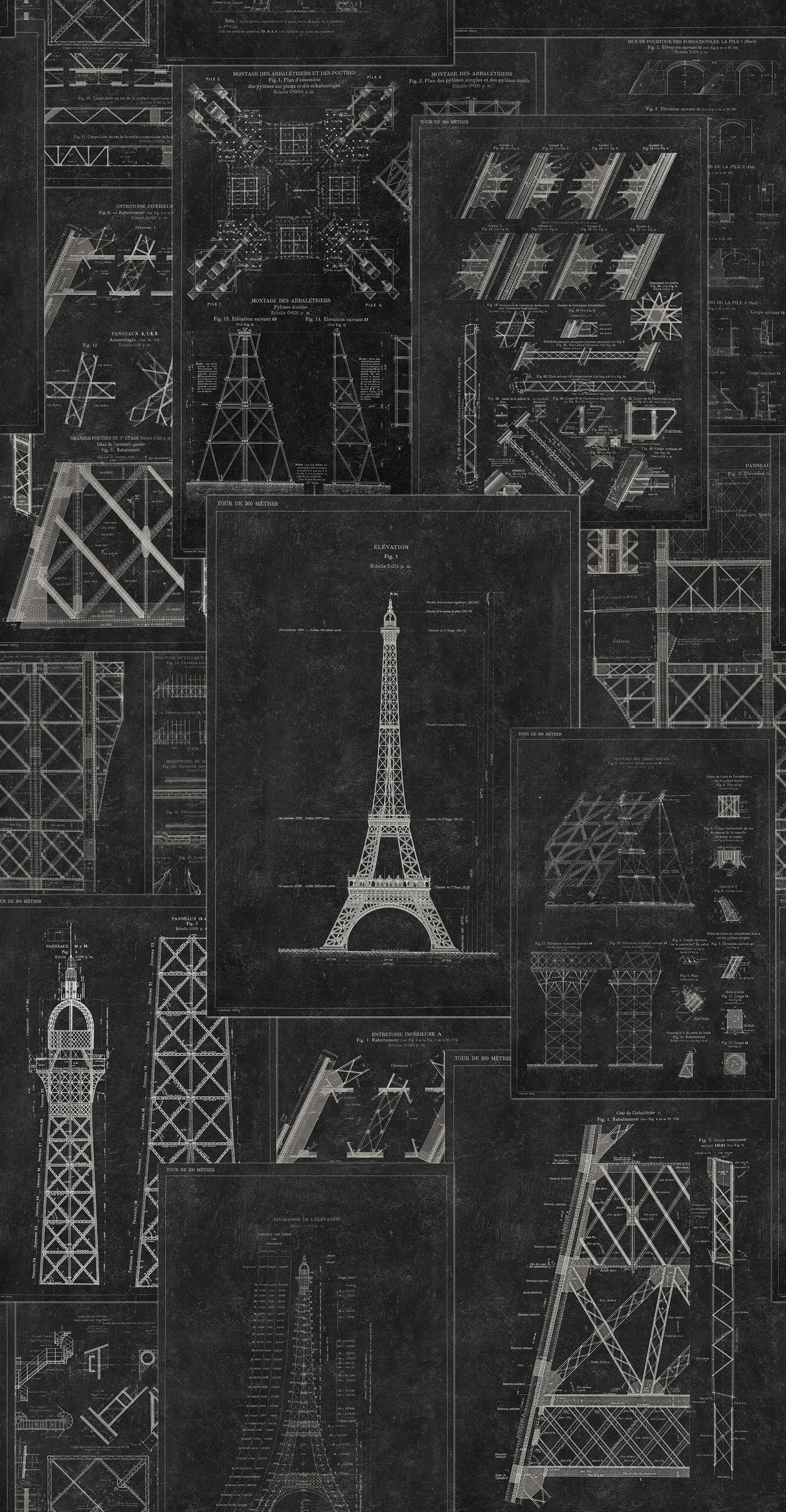 MindTheGap GRAND EIFFEL ANTHRACITE Histoire de L'architecture Wallpaper