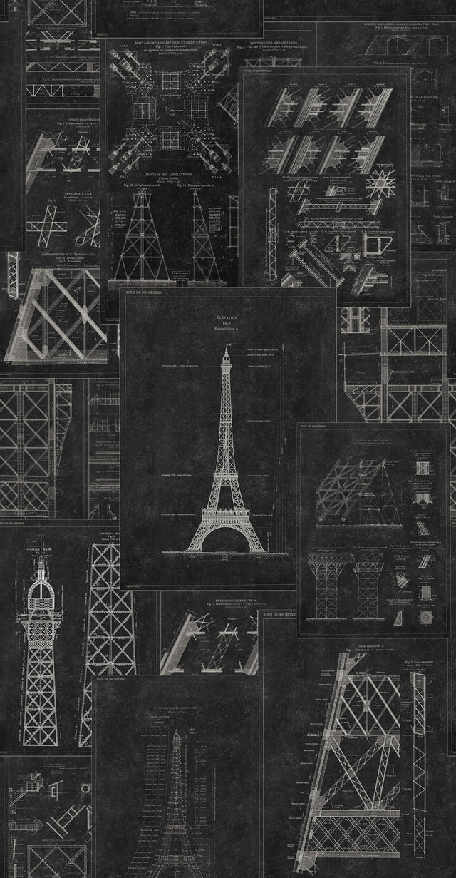 MindTheGap GRAND EIFFEL ANTHRACITE Histoire de L'architecture Wallpaper