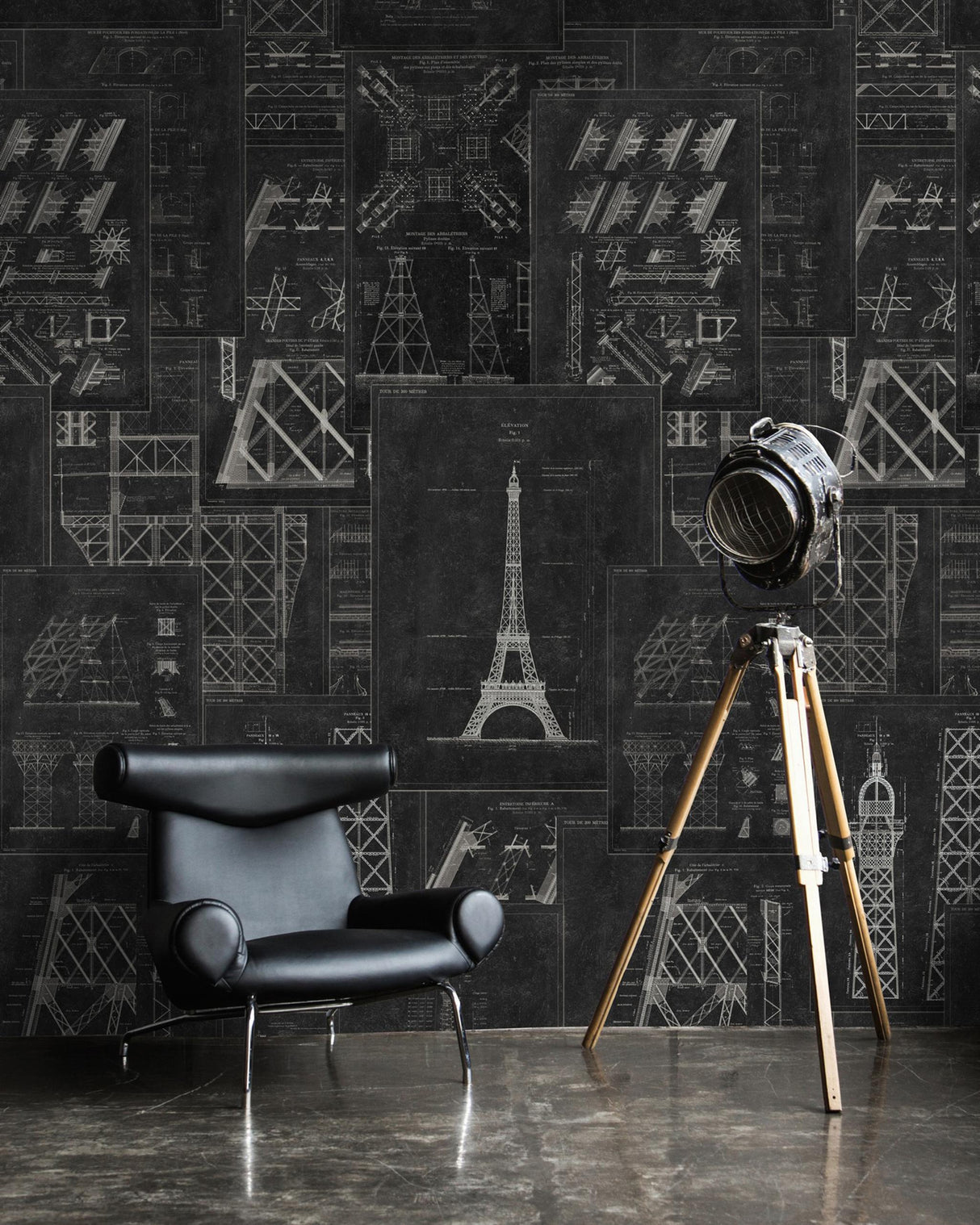 MindTheGap GRAND EIFFEL ANTHRACITE Histoire de L'architecture Wallpaper