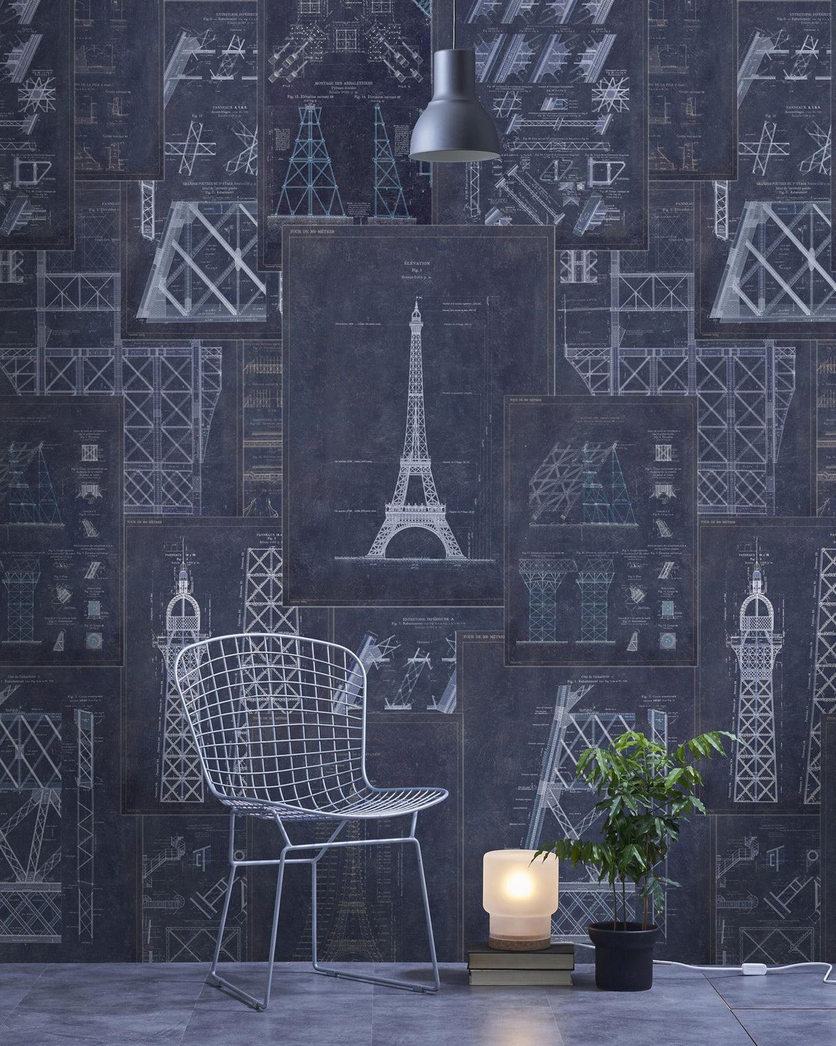 MindTheGap GRAND EIFFEL BLUE Histoire de L'architecture Wallpaper