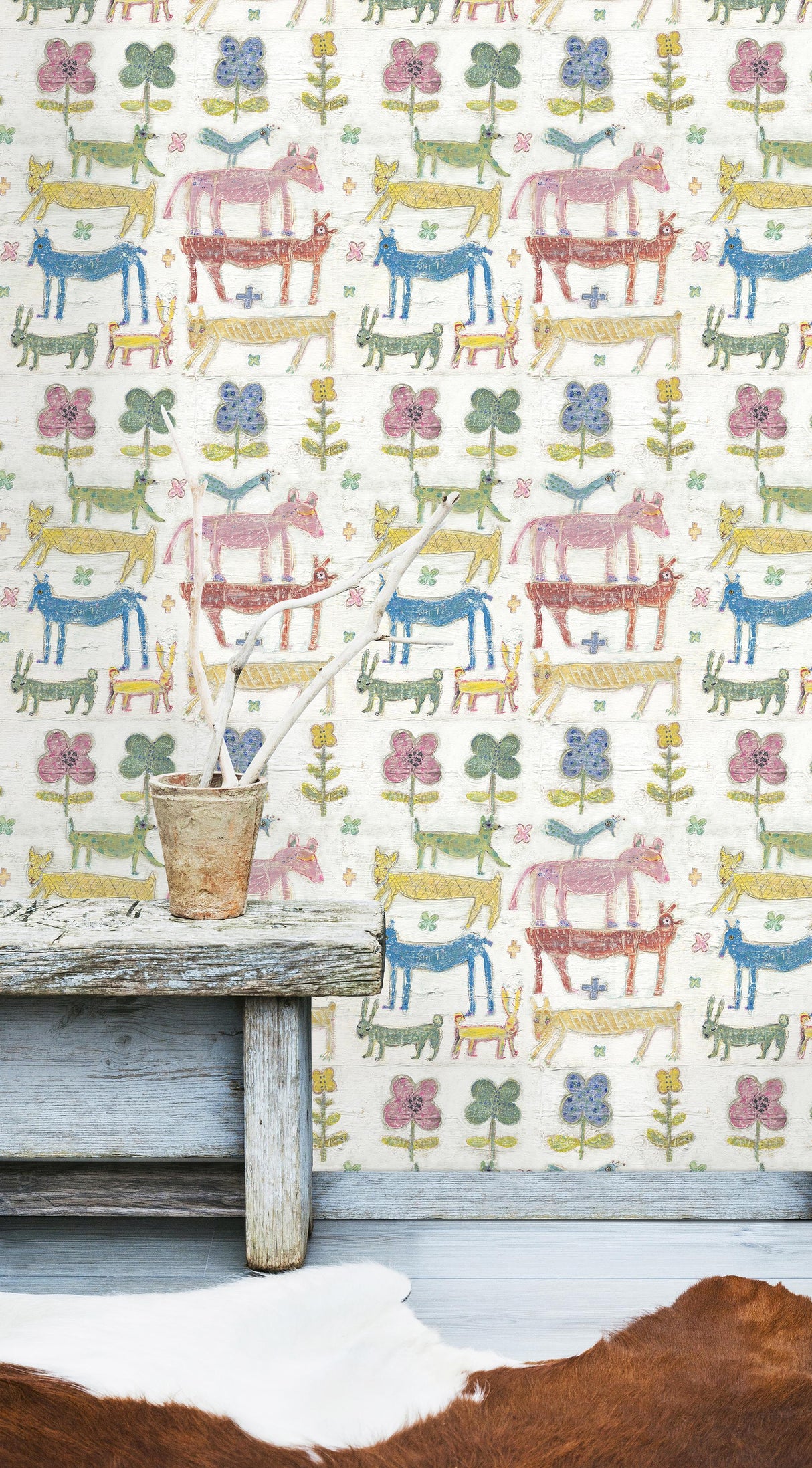 MindTheGap STACKED ANIMALS Sugarboo Wallpaper