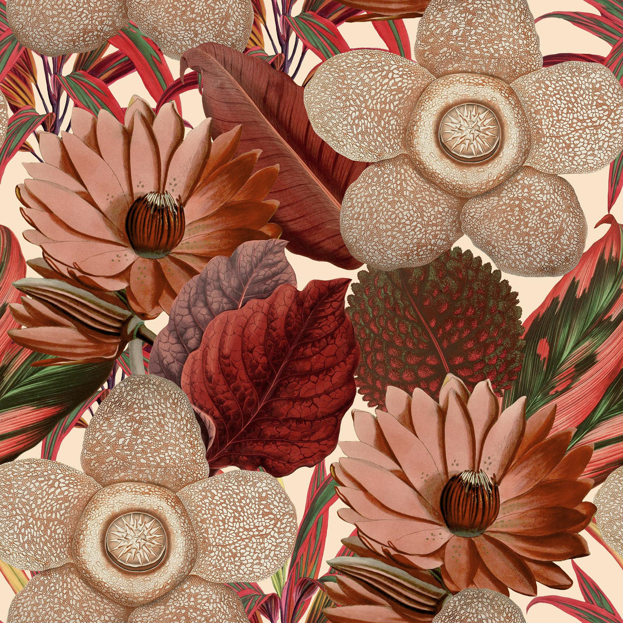 MindTheGap WATER LILIES Taupe FLORILEGIUM Wallpaper