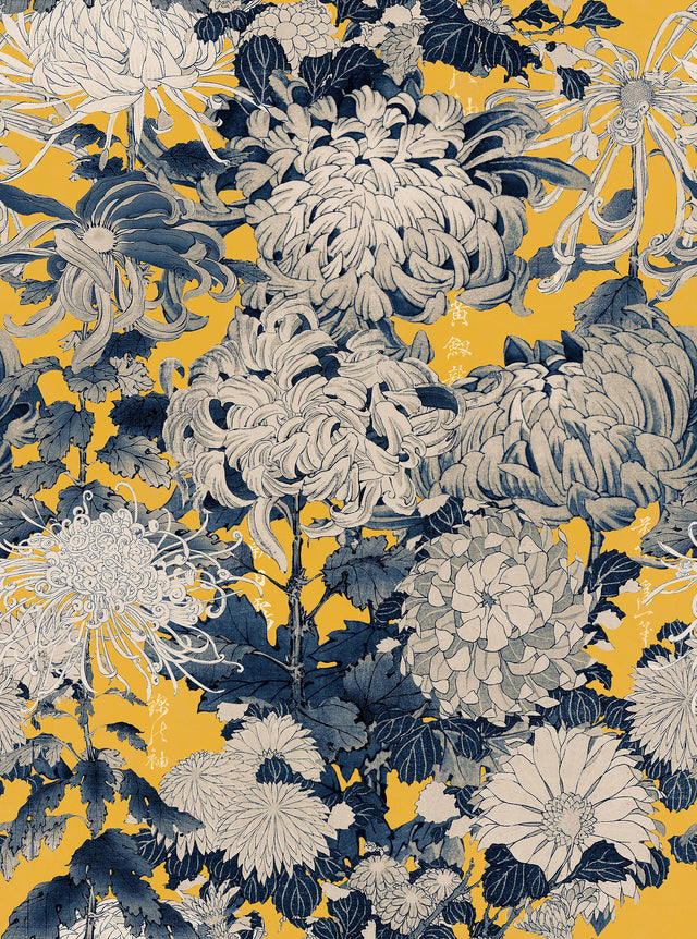 MindTheGap CHRYSANTHEMUMS Yellow FLORILEGIUM Wallpaper