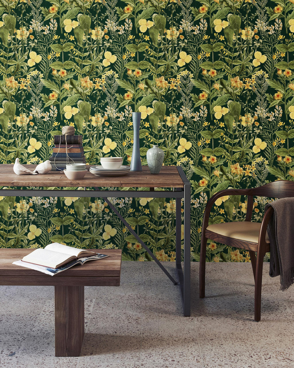 MindTheGap MIMULUS Anthracite FLORILEGIUM Wallpaper