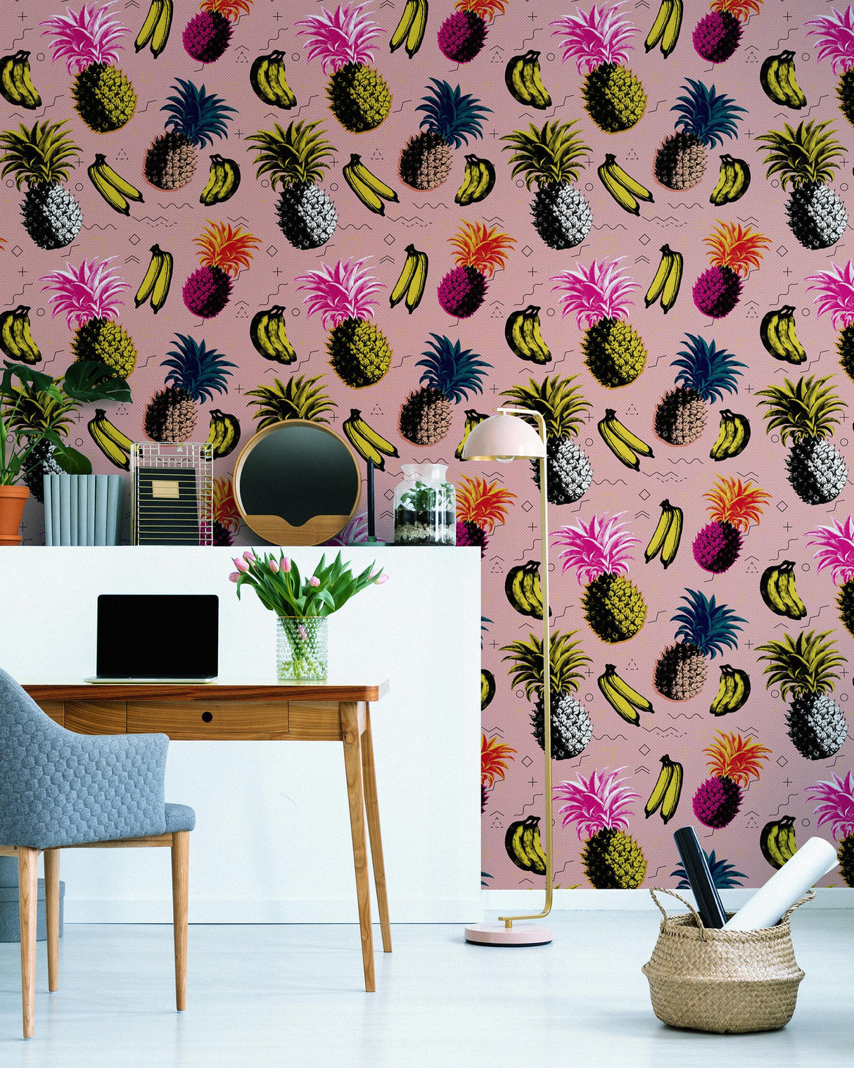 MindTheGap FLYING OBJECTS Pink NOUVELLE POP Wallpaper