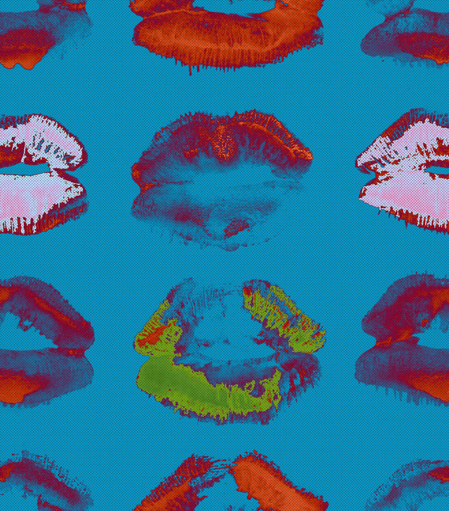 MindTheGap NEON KISS Blue NOUVELLE POP Wallpaper