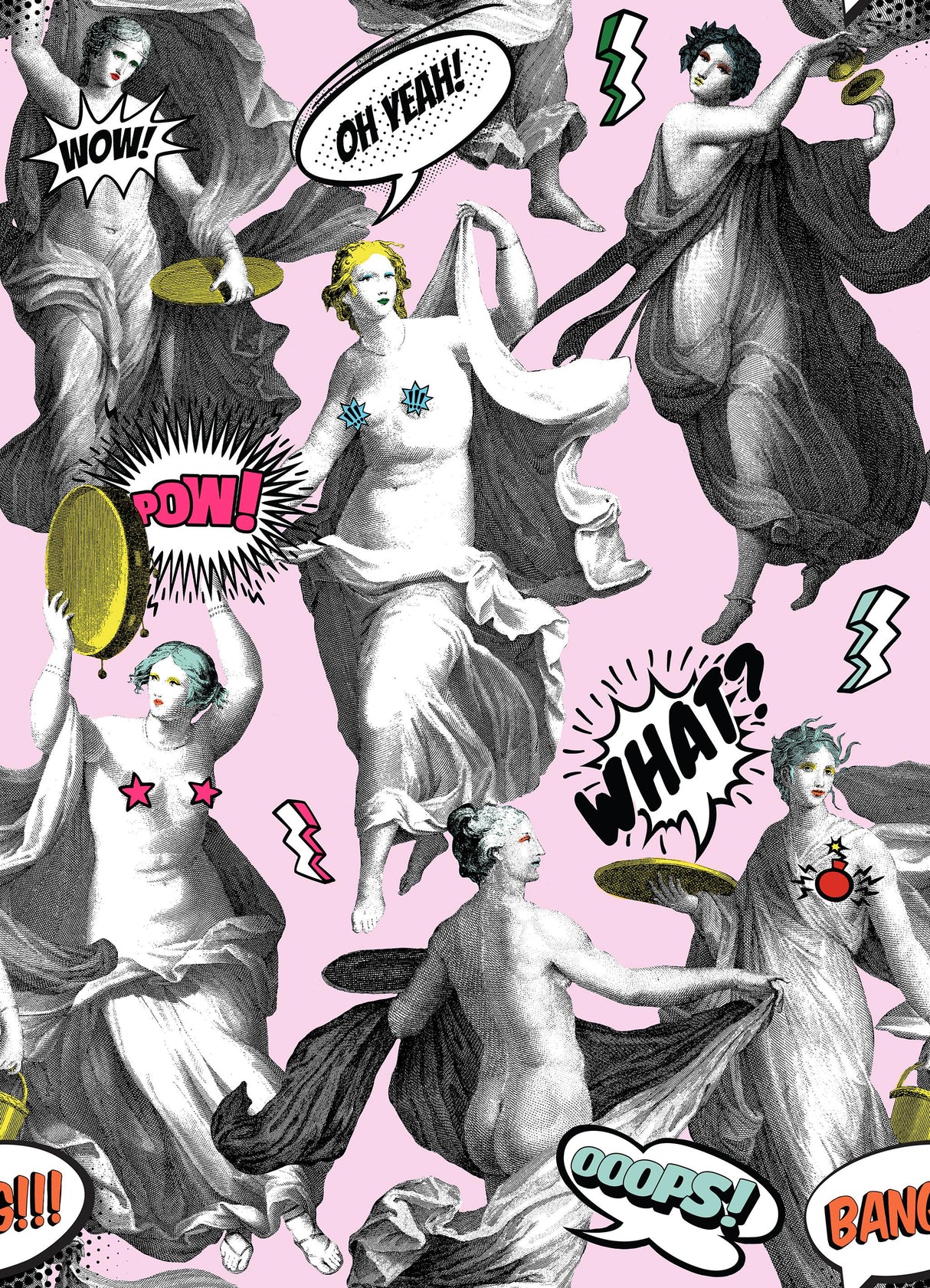 MindTheGap WATCH OUT! Pink NOUVELLE POP Wallpaper