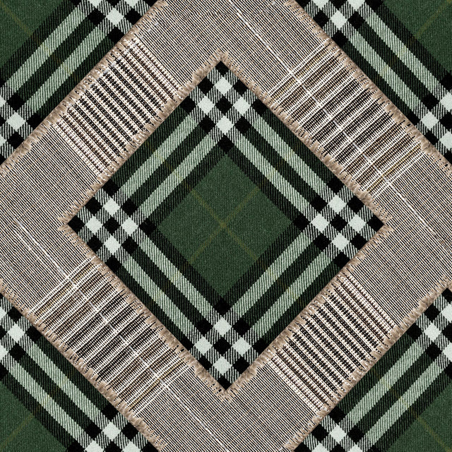 MindTheGap CHECKERED PATCHWORK British Green WORLD OF FABRICS Wallpaper