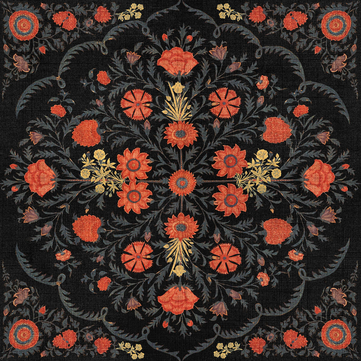 MindTheGap HINDU BLOOM Anthracite WORLD OF FABRICS Wallpaper