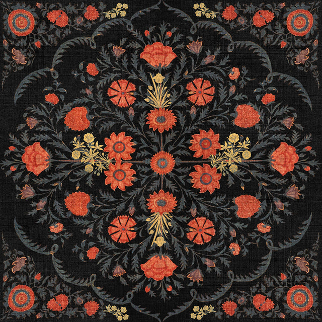 MindTheGap HINDU BLOOM Anthracite WORLD OF FABRICS Wallpaper