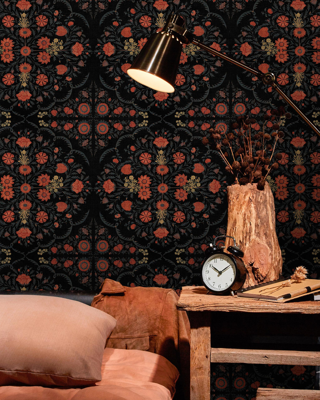 MindTheGap HINDU BLOOM Anthracite WORLD OF FABRICS Wallpaper
