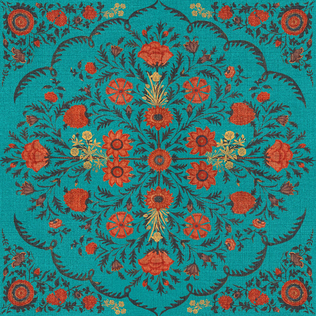 MindTheGap HINDU BLOOM Topaz WORLD OF FABRICS Wallpaper