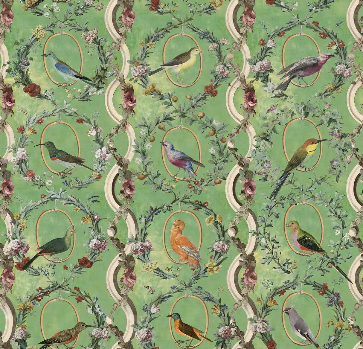 MindTheGap COUNTESSES AVIARIUM Mint LE MANOIR Wallpaper