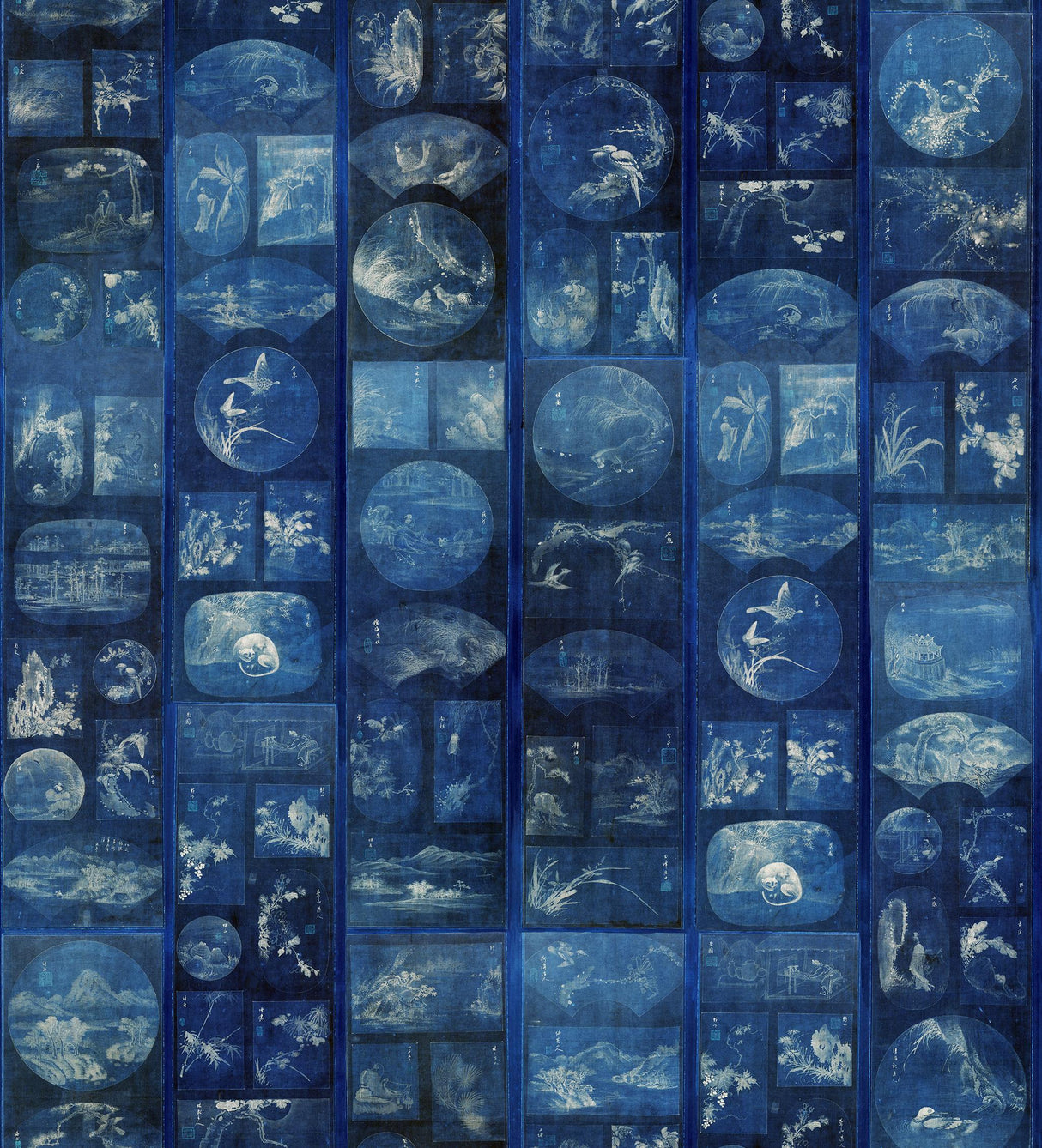 MindTheGap AIZOME COLLAGE INDIGO ADDICTION Wallpaper