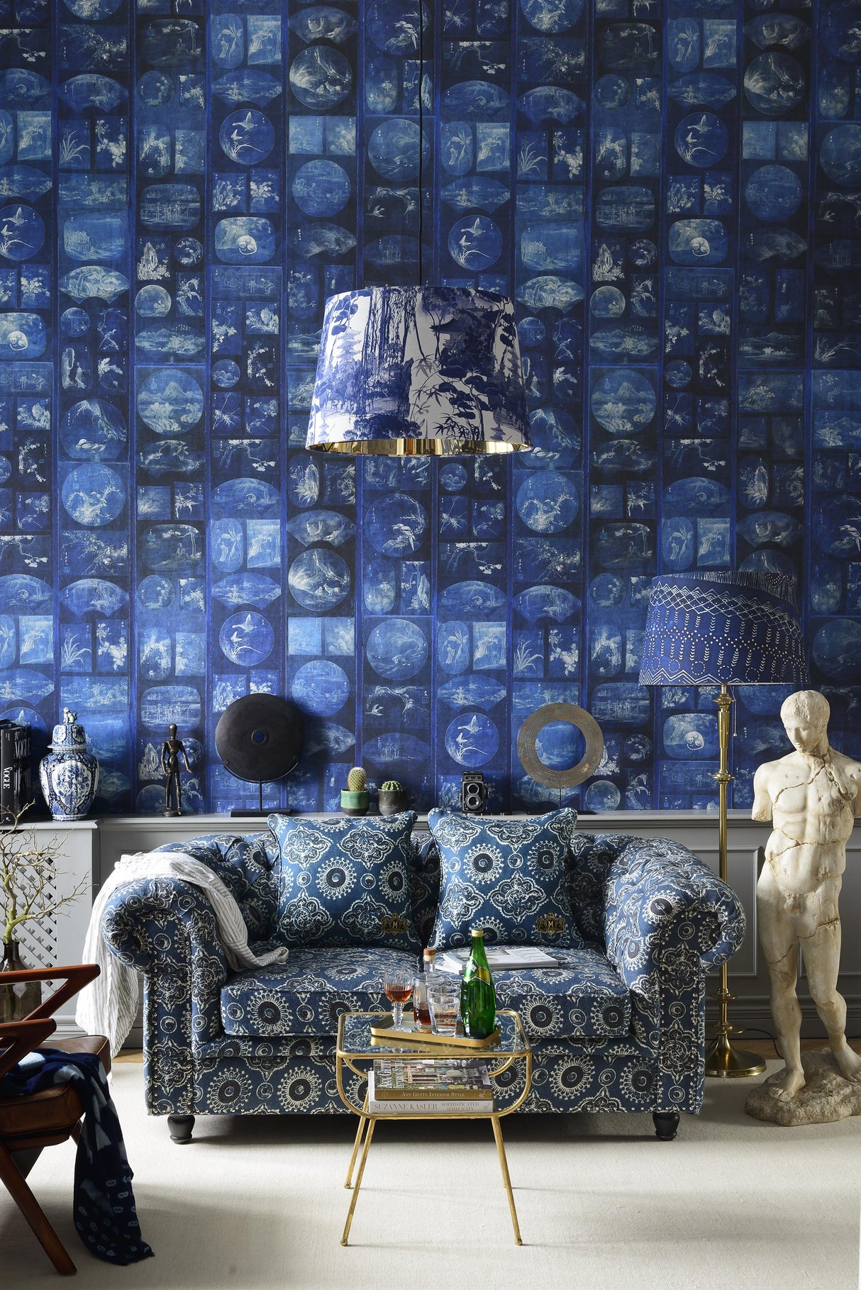 MindTheGap AIZOME COLLAGE INDIGO ADDICTION Wallpaper