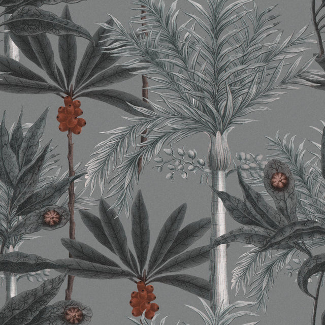 MindTheGap MADAGASCAR Grey TROPICAL WANDERLUST Wallpaper