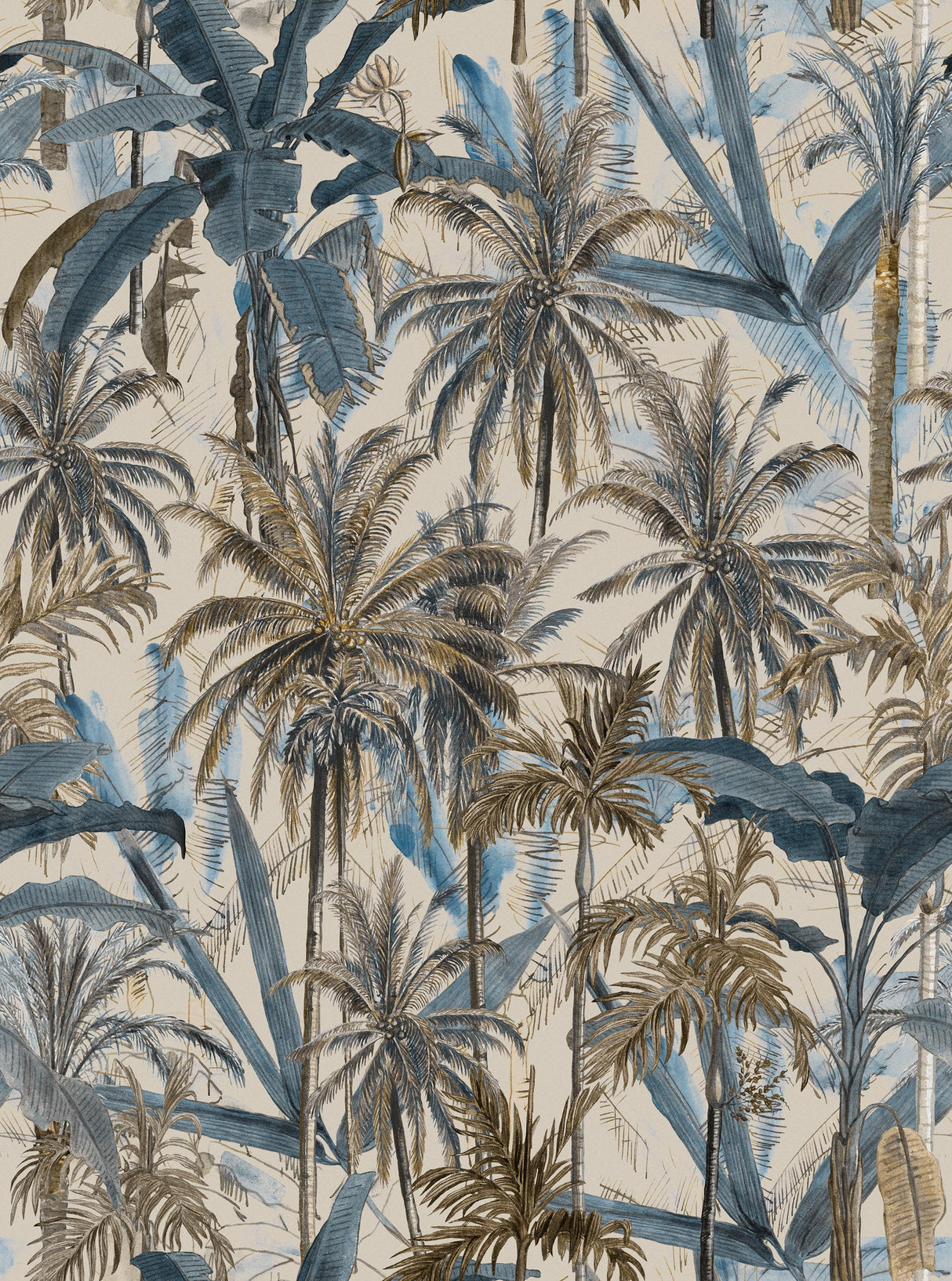 MindTheGap THE JUNGLE Smoke Blue TROPICAL WANDERLUST Wallpaper