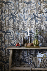 MindTheGap THE JUNGLE Smoke Blue TROPICAL WANDERLUST Wallpaper