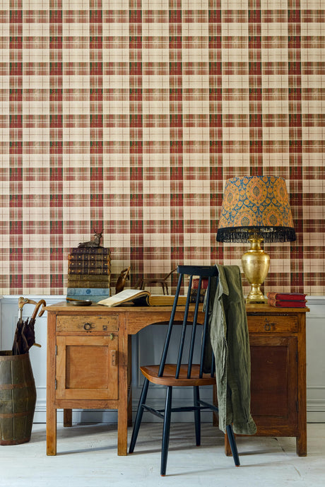 MindTheGap COUNTRYSIDE PLAID Leather TRANSYLVANIAN ROOTS Wallpaper