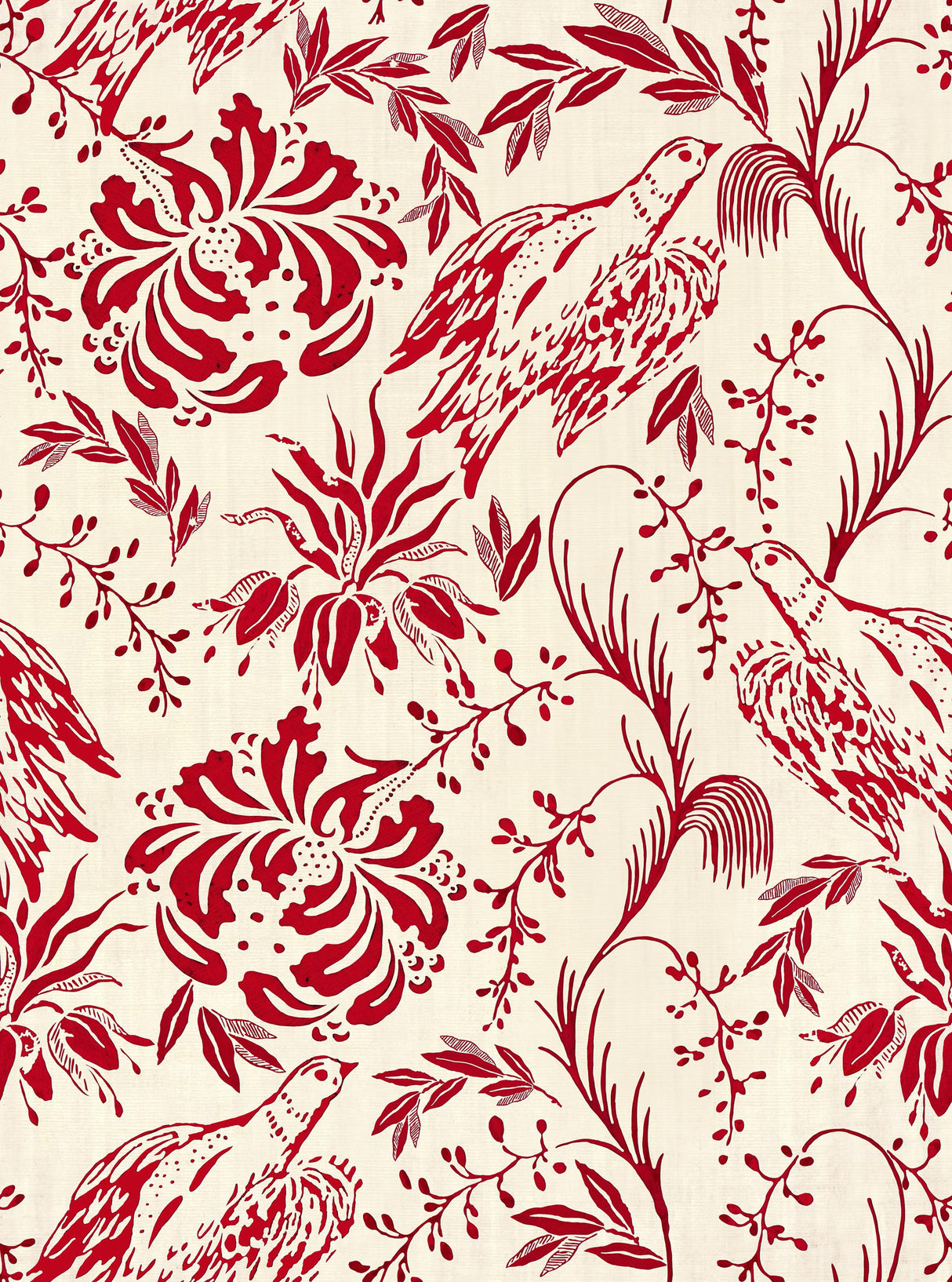 MindTheGap FOLK EMBROIDERY Crimson TRANSYLVANIAN ROOTS Wallpaper