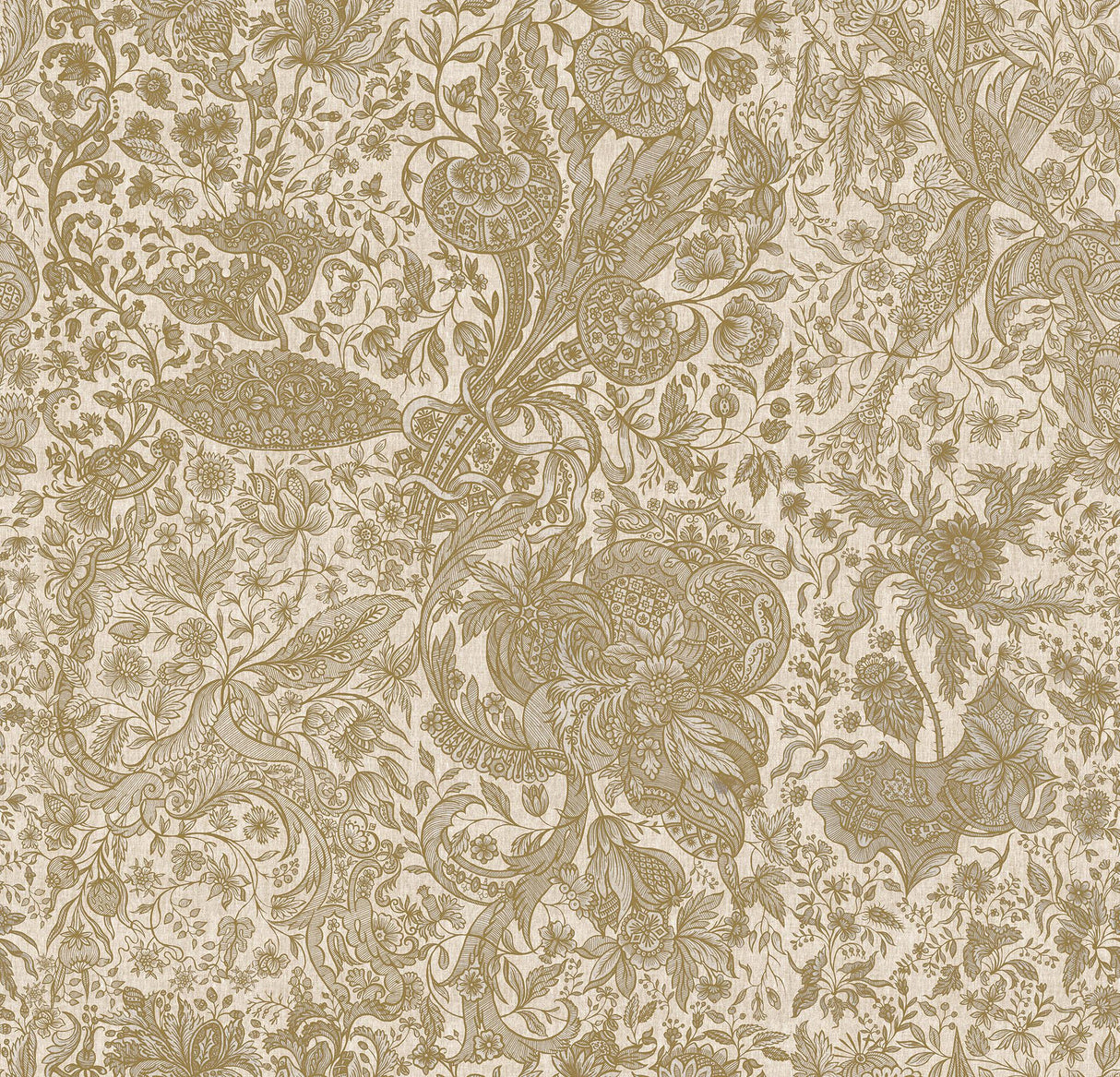 MindTheGap SARKOZI EMBROIDERY Taupe TRANSYLVANIAN ROOTS Wallpaper