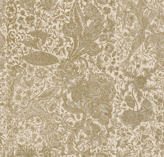 MindTheGap SARKOZI EMBROIDERY Taupe TRANSYLVANIAN ROOTS Wallpaper