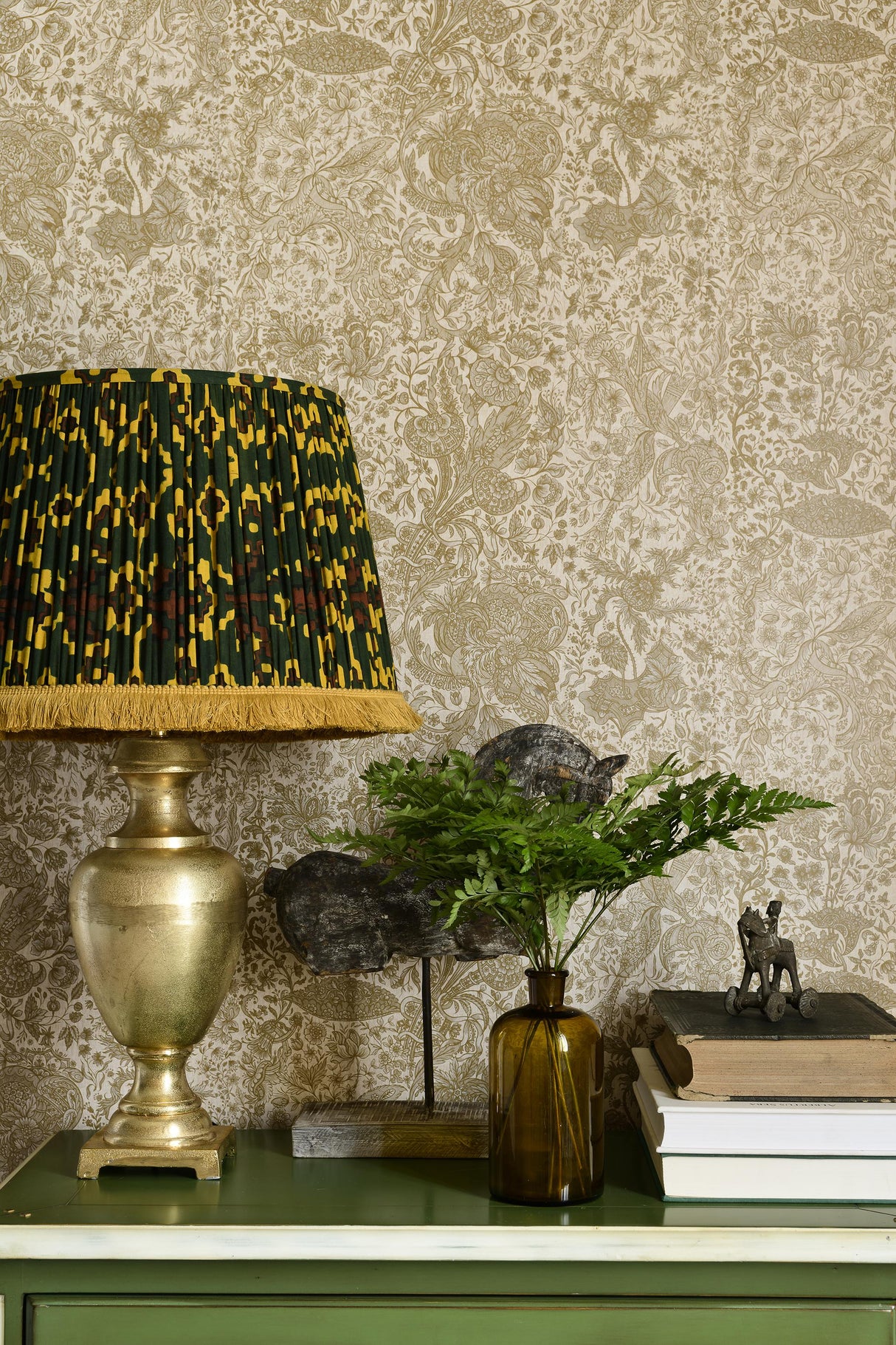 MindTheGap SARKOZI EMBROIDERY Taupe TRANSYLVANIAN ROOTS Wallpaper