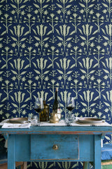 MindTheGap TULIPAN Indigo TRANSYLVANIAN ROOTS Wallpaper