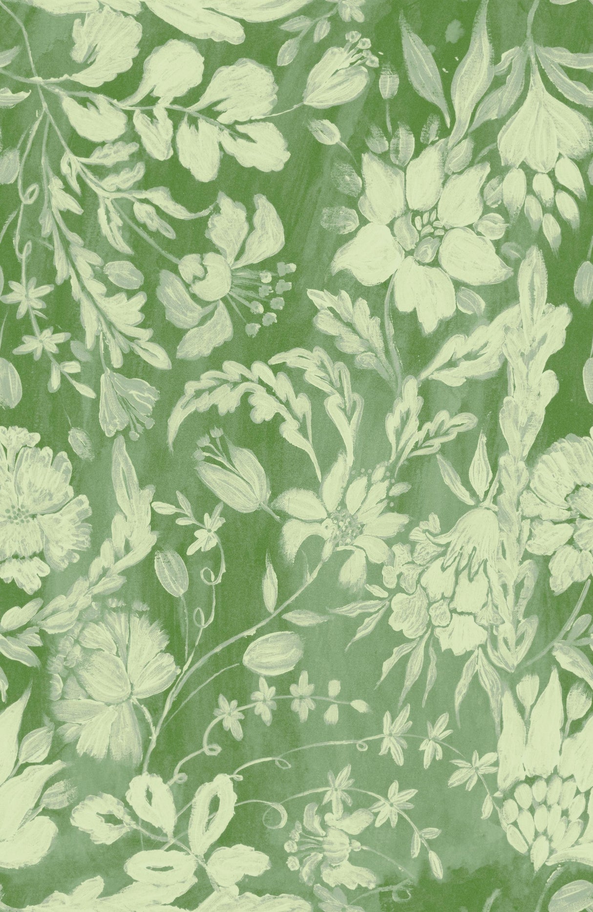 MindTheGap FLOWERY ORNAMENT Bud Green TRANSYLVANIAN ROOTS Wallpaper
