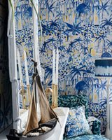 MindTheGap RHODES Mural TAUPE/INDIGO/YELLOW Wallpaper