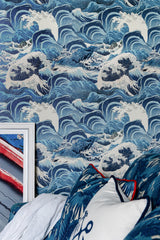 MindTheGap SEA WAVES Light Blue SUNDANCE VILLA Wallpaper