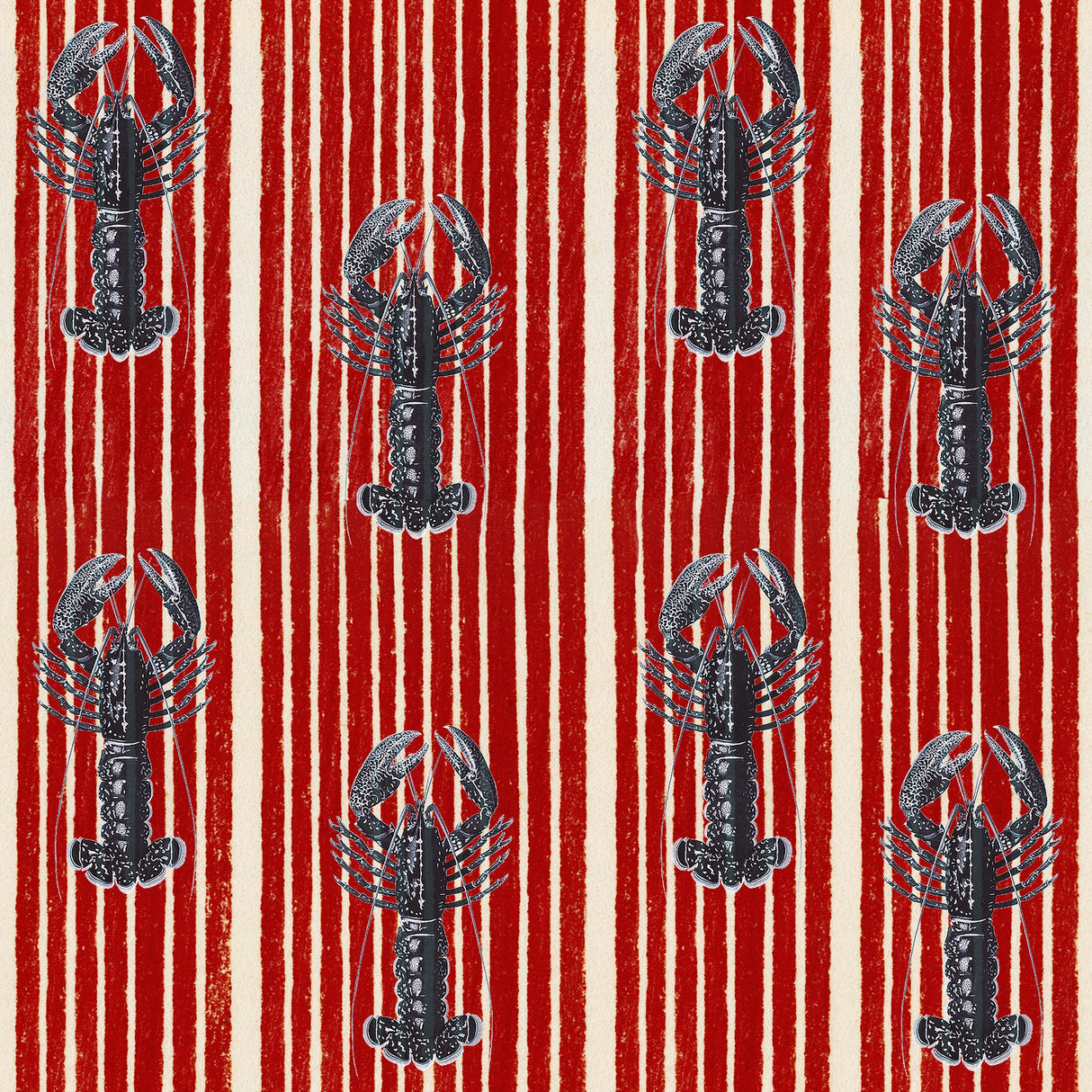 MindTheGap MEDITERRANEAN LOBSTERS Red SUNDANCE VILLA Wallpaper