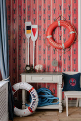 MindTheGap MEDITERRANEAN LOBSTERS Red SUNDANCE VILLA Wallpaper