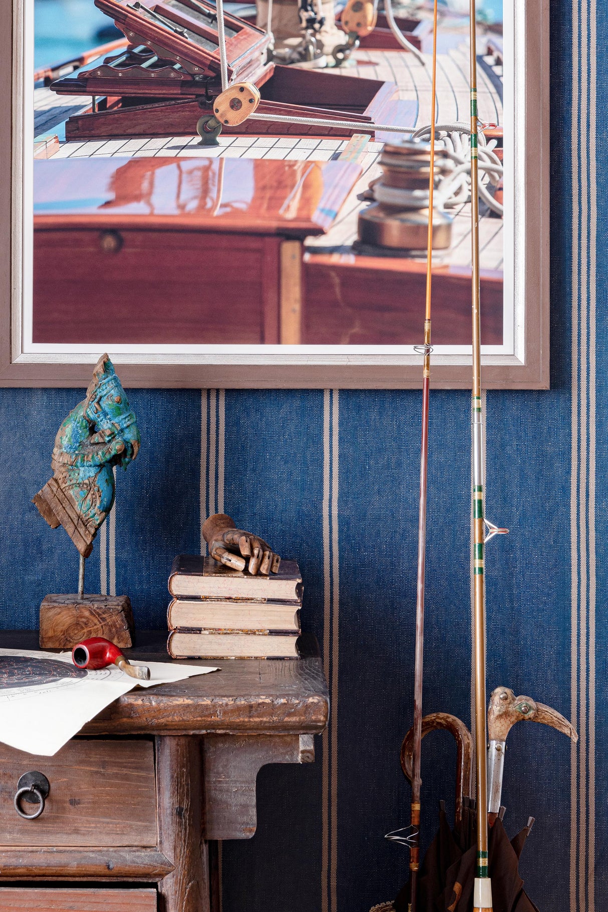 MindTheGap KATALIN STRIPE Seaport Blue SUNDANCE VILLA Wallpaper