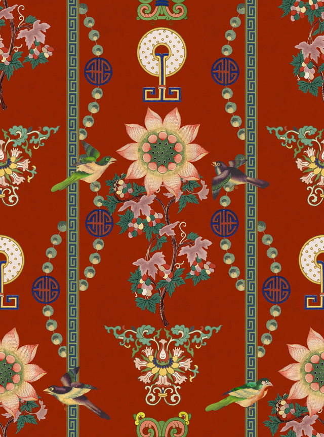 MindTheGap LIN YUAN Chinese Red Chinese Garden Wallpaper