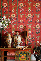 MindTheGap LIN YUAN Chinese Red Chinese Garden Wallpaper