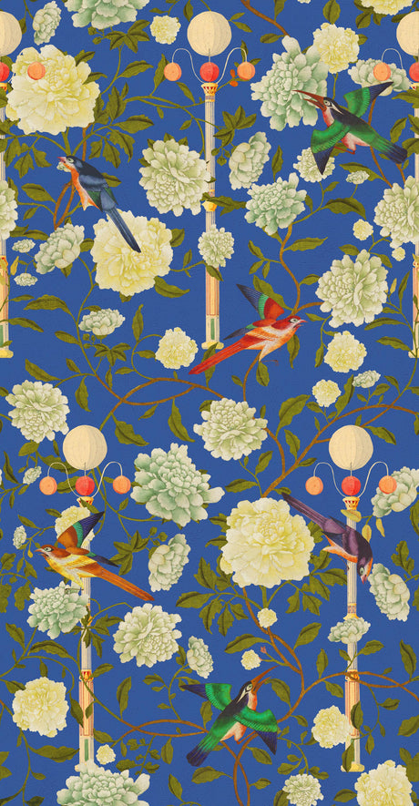 MindTheGap THE GARDEN OF IMMORTALITY Lapis Blue Chinese Garden Wallpaper