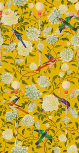 MindTheGap THE GARDEN OF IMMORTALITY Mustard Yellow Chinese Garden Wallpaper