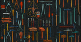 MindTheGap OLD TOOLS Anthracite The Artist's House Wallpaper